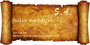 Sulik Adrián névjegykártya
